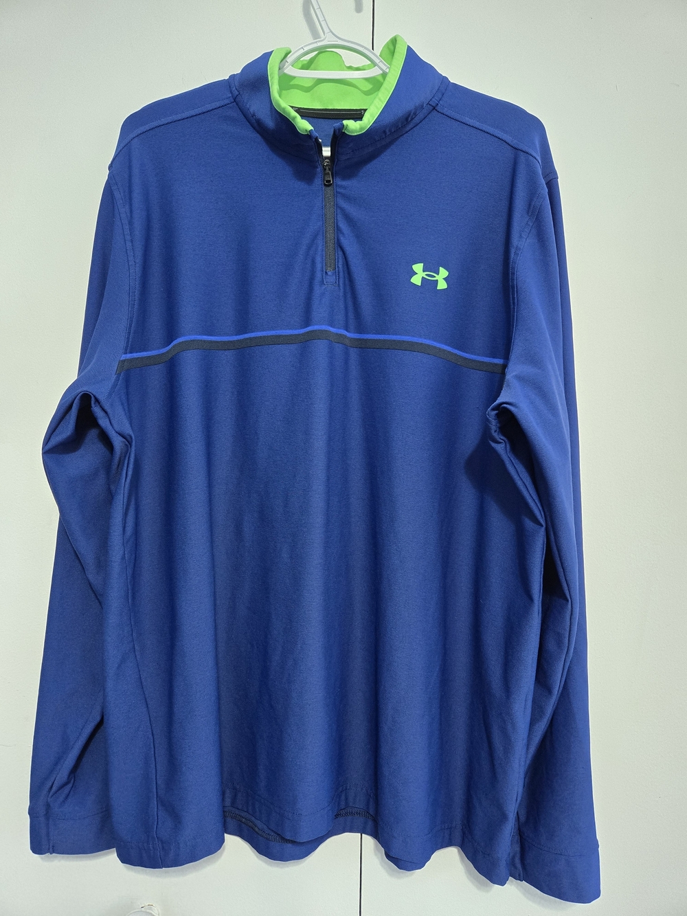 Under Armour Men's XL Tech 1/4 Zip Pullover Blue Green Performance Shirt